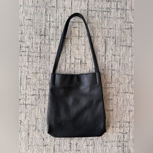 Kattee Top Grain cowhide leather black shoulder bag
